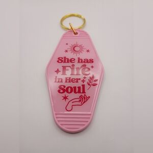 Motel Keychain Custom Pink Keychain with Inspirational Quote